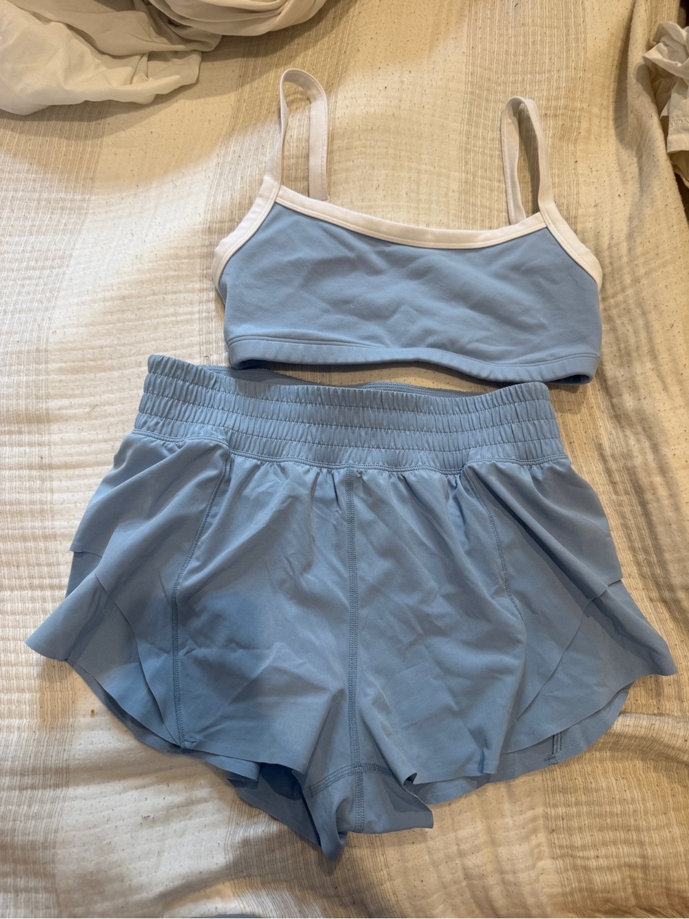 Aritzia Light Blue Athletic Shorts - Women's Two-Piece Set